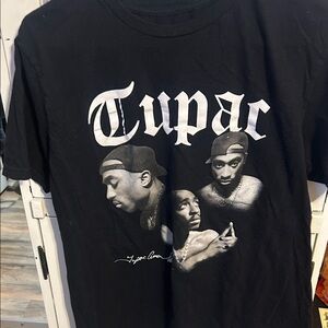 Black Graphic T-Shirt 2PAC Size Medium